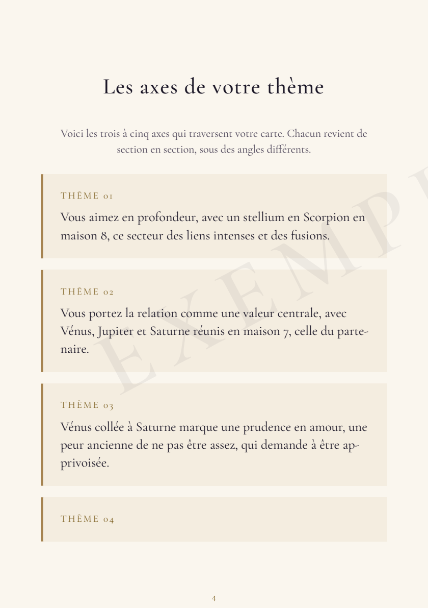 Aperçu : Les axes de votre thème