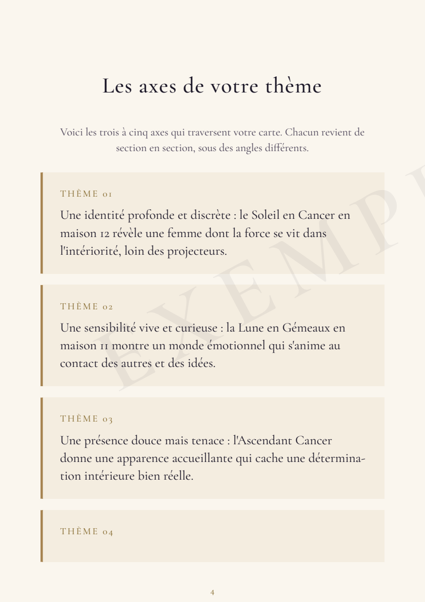 Aperçu : Les axes de votre thème
