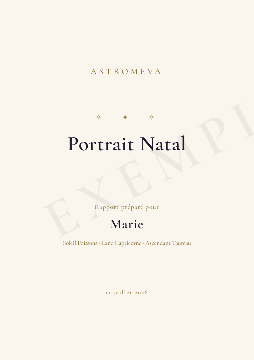 Aperçu d'un rapport AstroMeva