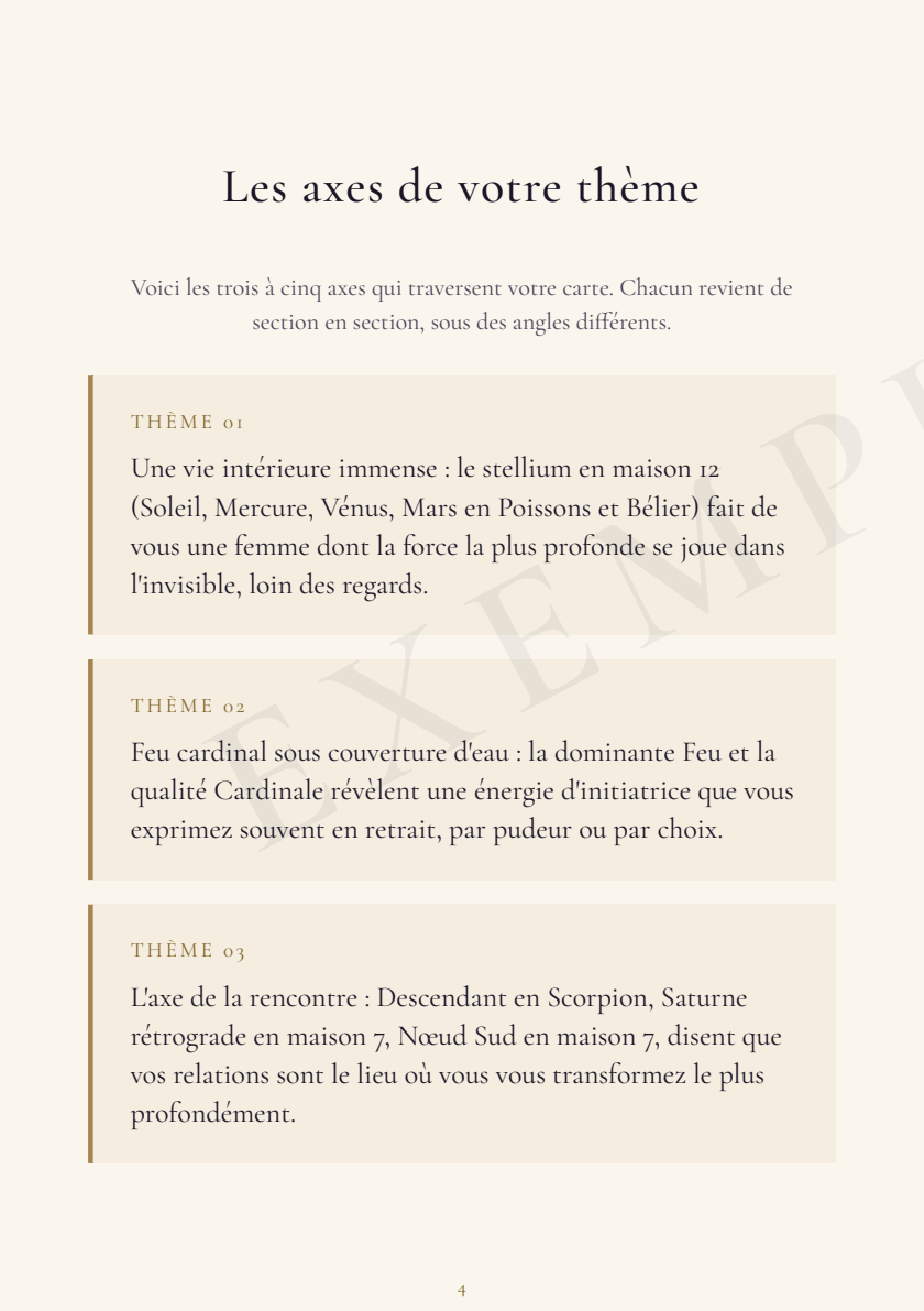 Aperçu : Les axes de votre thème
